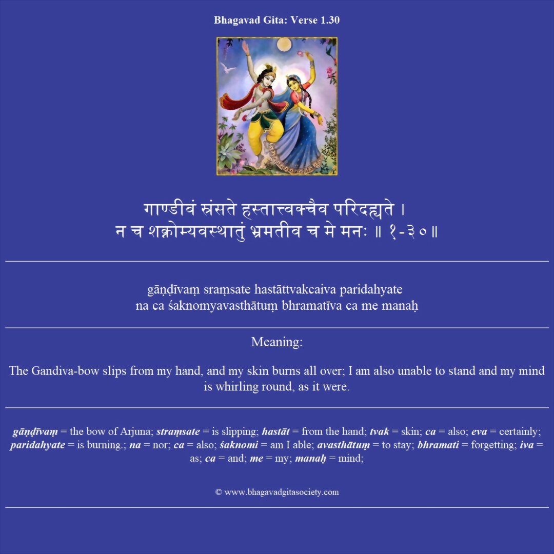 Bhagavad Gita Chapter 1 Verse 30