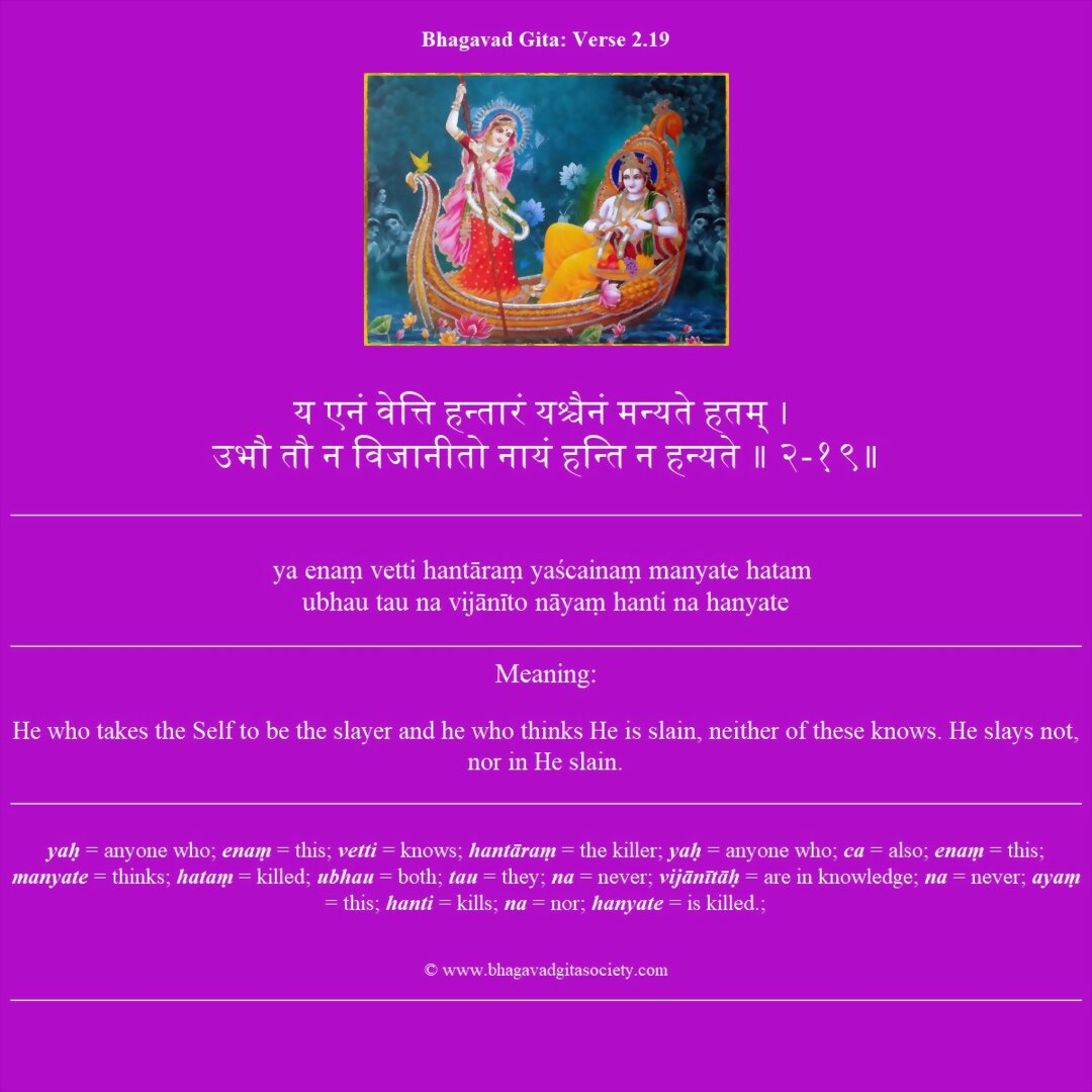 Bhagavad Gita Chapter 2 Verse 19
