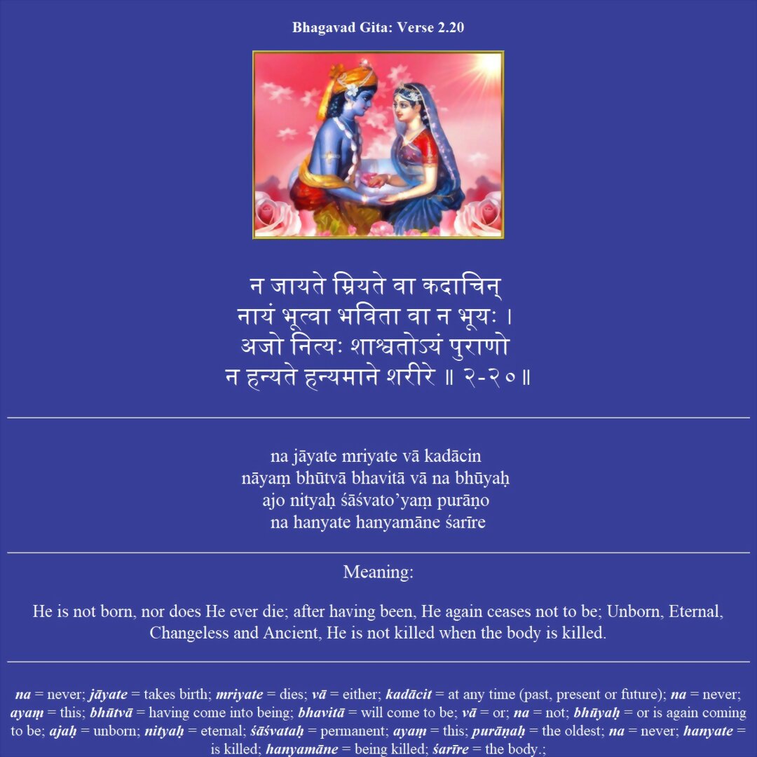 Bhagavad Gita Chapter 2 Verse 20