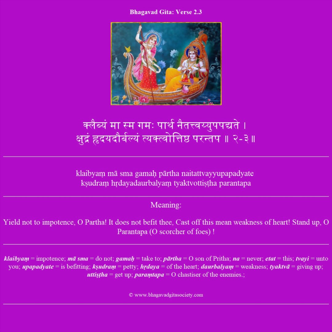 Bhagavad Gita Chapter 2 Verse 3