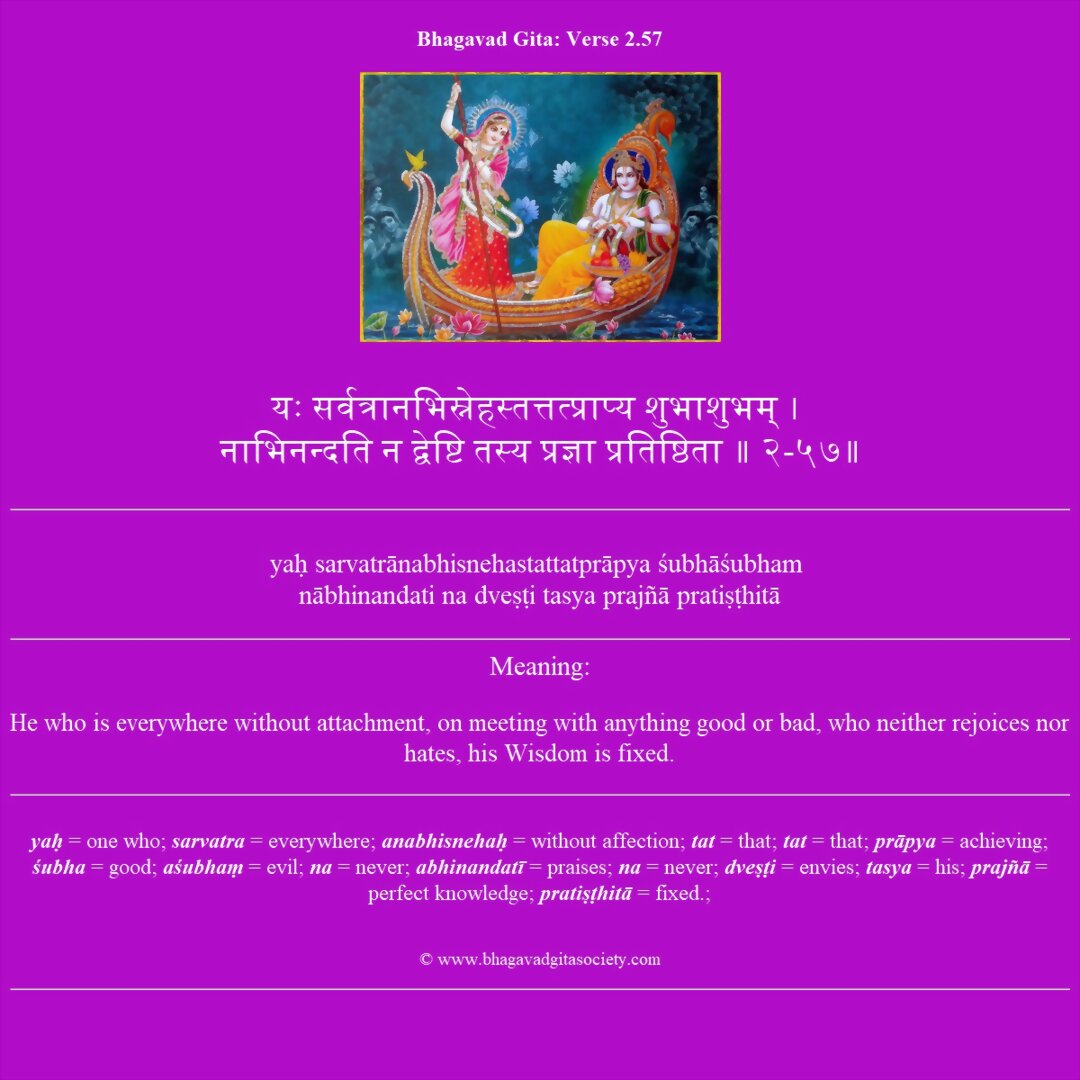 Bhagavad Gita Chapter 2 Verse 57