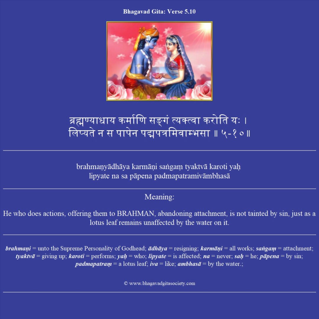 Bhagavad Gita Chapter 5 Verse 10