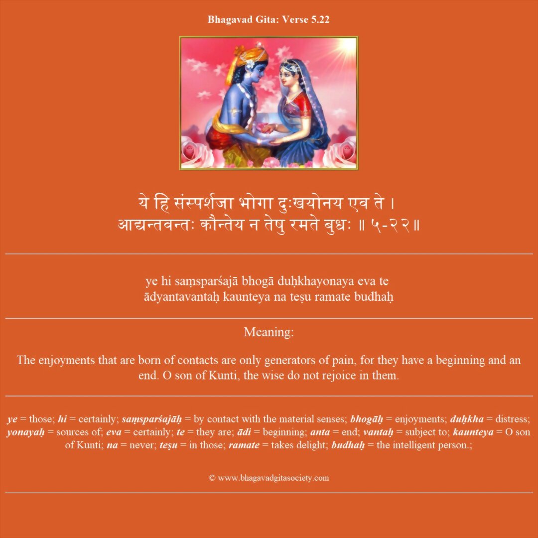Bhagavad Gita Chapter 5 Verse 22